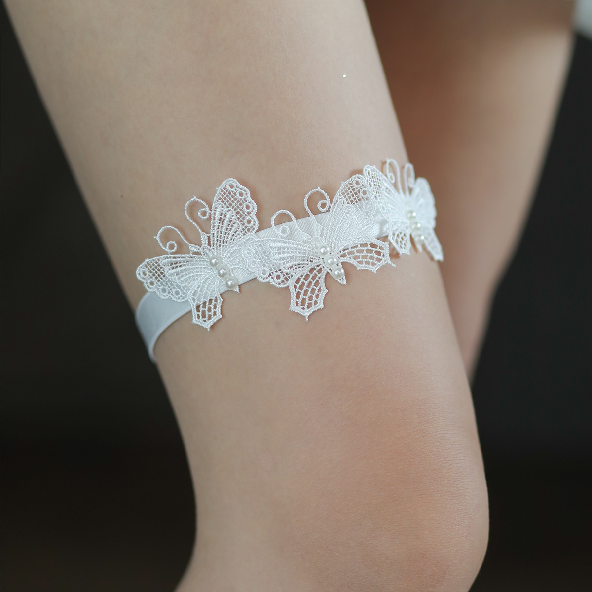 LR031--Leg rings, super fairy white butterfly lace garter wedding accessories