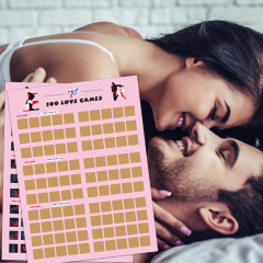 100 love games 100 sex positions challenge Valentine's Day scratch card
