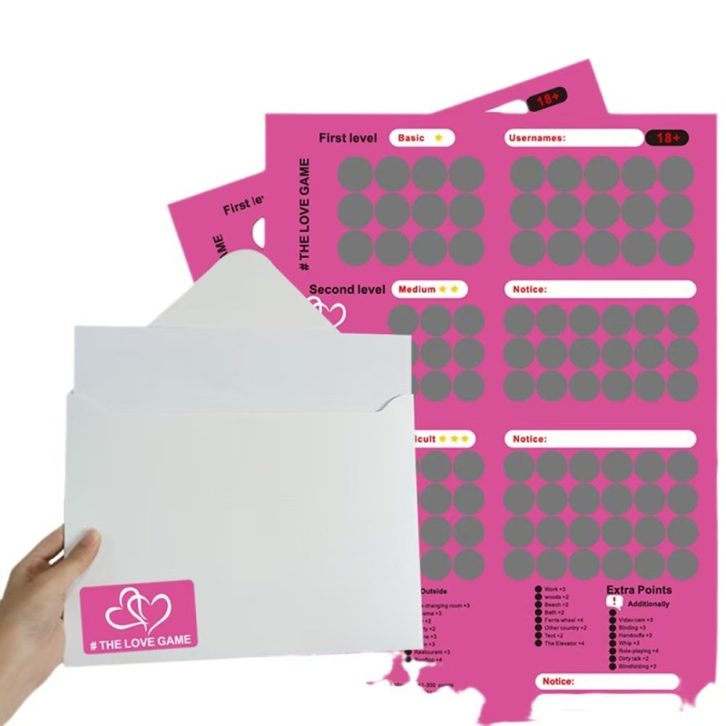 XF100--Valentine's Day gift scratch card poster 100 locations punch card challenge date scratch card