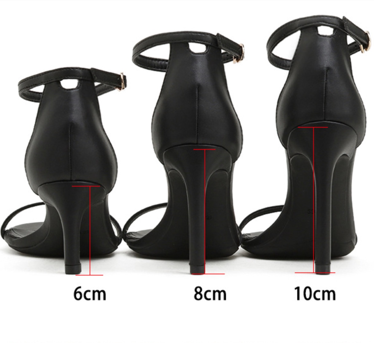 329--New high heels, stiletto heels, round toe, open toe, one-strap high heels for women