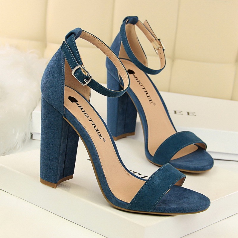 0509-1--Fashionable and simple thick-heeled high-heeled sexy nightclub one-strap sandals