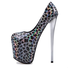 6678-19--Ultra-high stiletto gradient leopard print 19cm sexy nightclub women's shoes