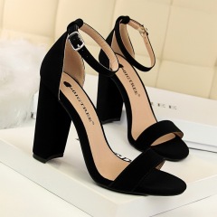 0509-1--Fashionable and simple thick-heeled high-heeled sexy nightclub one-strap sandals