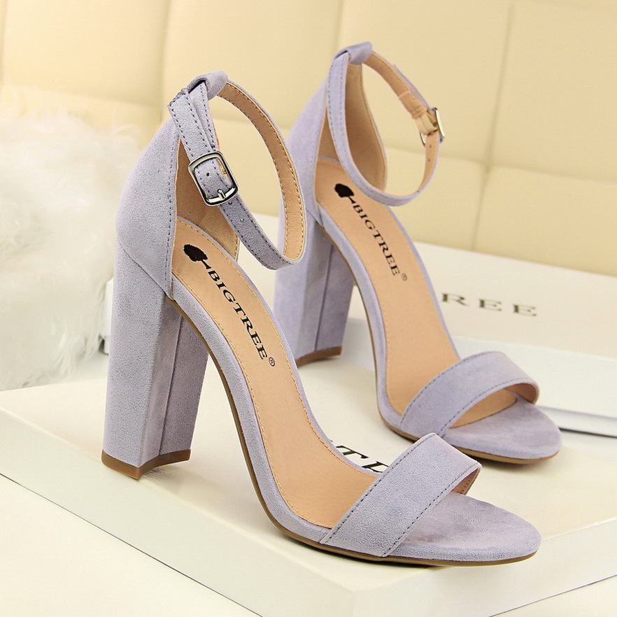 0509-1--Fashionable and simple thick-heeled high-heeled sexy nightclub one-strap sandals