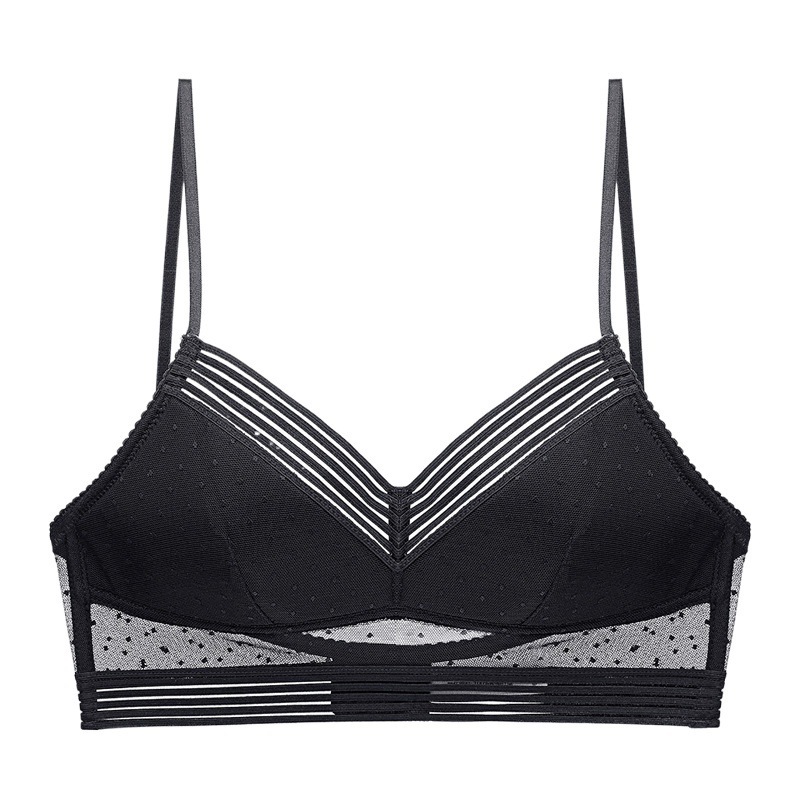 2126--Backless Thin Bra Lace Sexy No Wire Gathered U-Shaped Beautiful Back Bra