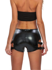 864--New patent leather stretch shorts bar performance costumes sexy nightclub lead dancer costumes