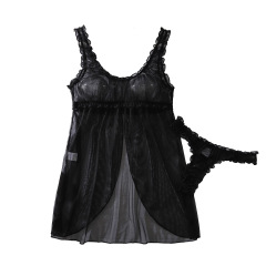 XZ4813A--Lace-trimmed, alluring, figure-shaping, sexy slit slip dress