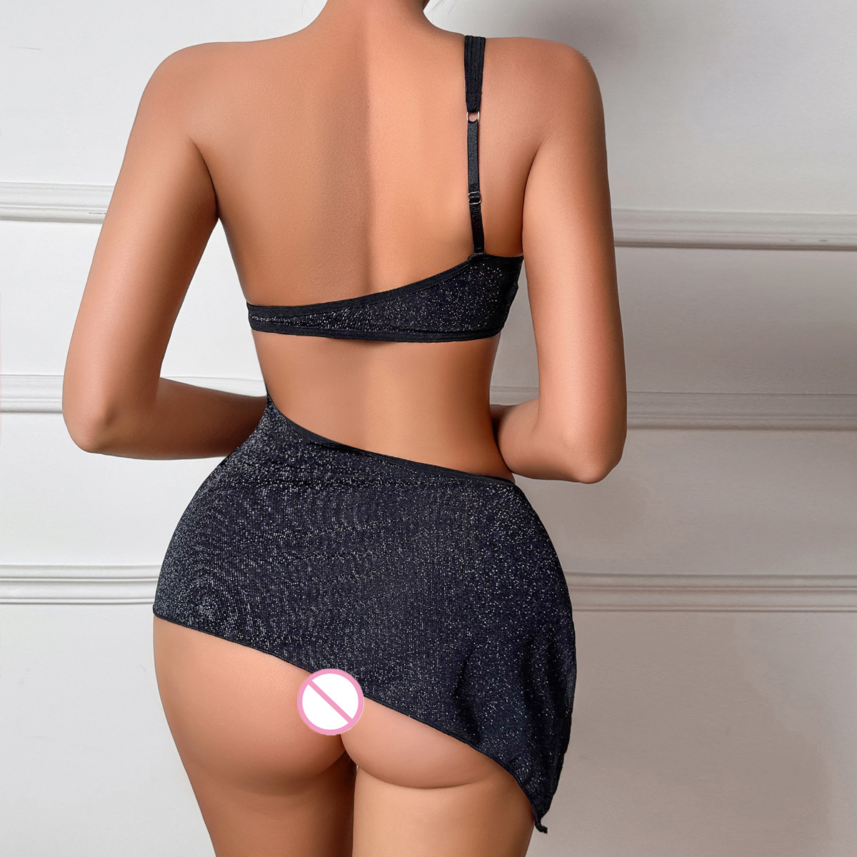 XZ4701A--Hollowed-out, one-shoulder, resort-style bodysuit/sexy lingerie set