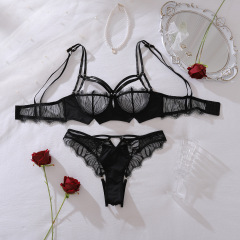 XZ4830A--Embroidered Hollow-Out Shaping Sexy Double-Strap Bra Set