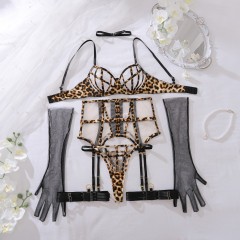 JS4527--Sheer Mesh Shaping Two-Piece Sexy Lingerie Set