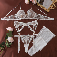 XZ4634A--Embroidered Underwire Push-Up Sexy Lingerie Set