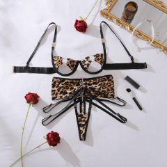 XZ4829A--Leopard Print Shapewear and Sexy Panty Set with Straps