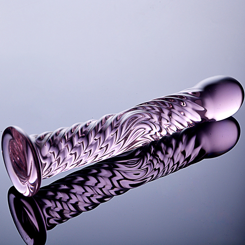 HF6-Colorful and alluring glass realistic penis masturbation devices