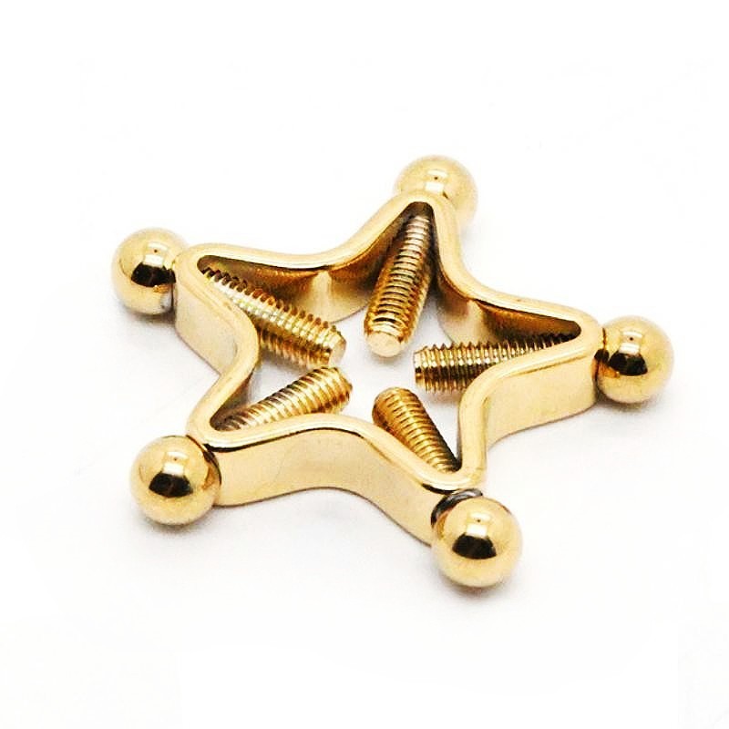 HY3382--Star-shaped Stainless Steel Adjustable Nipple Clip with Piercing
