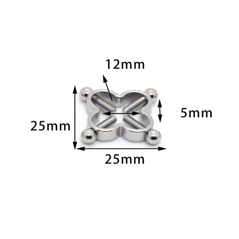 HY3381--Four-leaf clover stainless steel adjustable nipple clamp with piercing