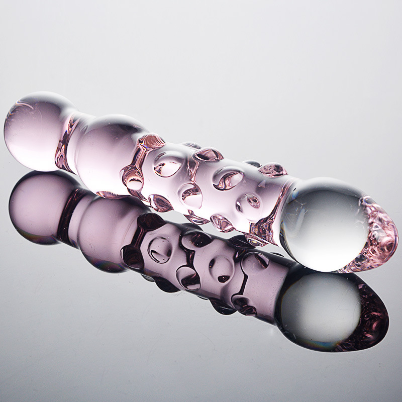 HF024-Double-headed glass dildo anal plug masturbator