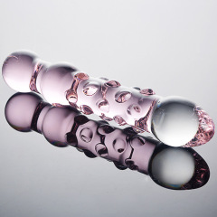 HF024-Double-headed glass dildo anal plug masturbator