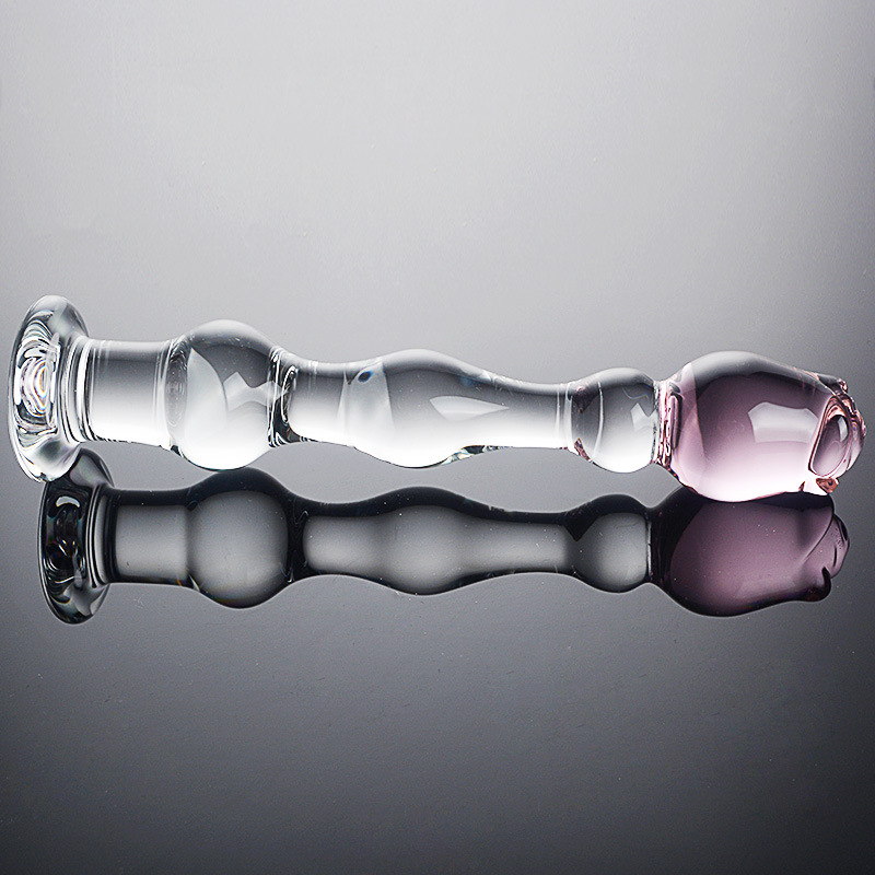 HF023--Rose-shaped glass anal plug for penis and anus