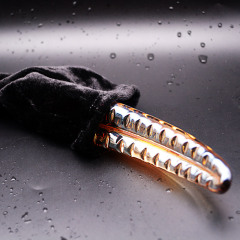 HF24-Transparent Crystal Male Penis Glass Ice and Fire Stimulator for Men and Women