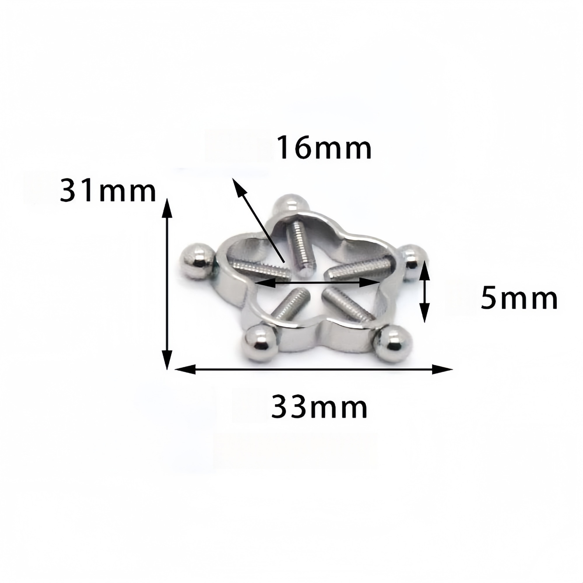 HY3383--Plum blossom stainless steel adjustable nipple clamp with perforation
