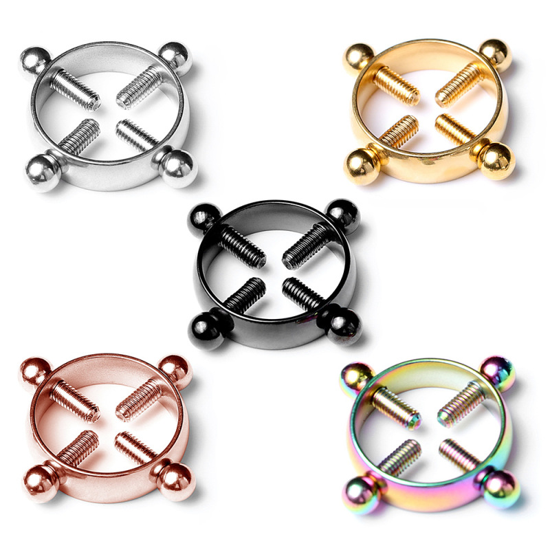 G002--High-end stainless steel adjustable nipple clamp with perforations