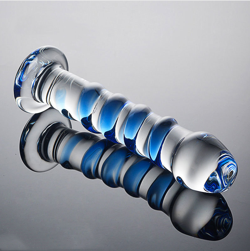 HF028-Glass crystal realistic penis masturbation anal sex toy