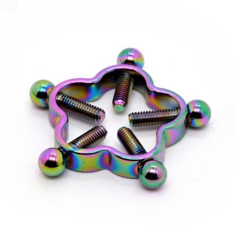 HY3383--Plum blossom stainless steel adjustable nipple clamp with perforation