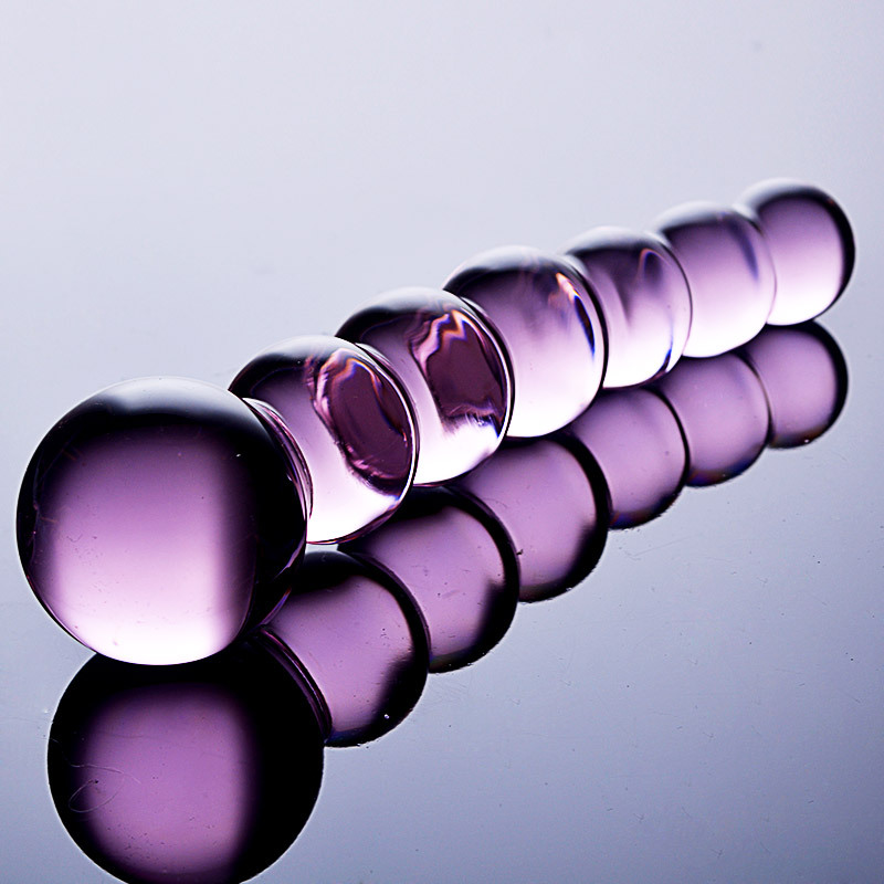 HF14--Seven-bead Crystal Glass Anal Plug