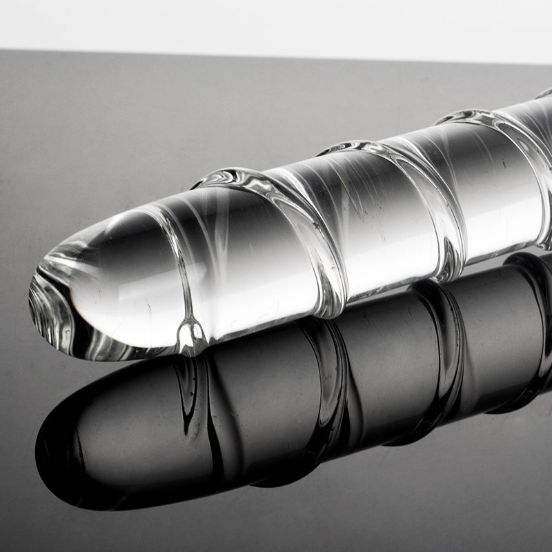 HF40--Spiral-patterned glass adult sex toy, glass vibrator