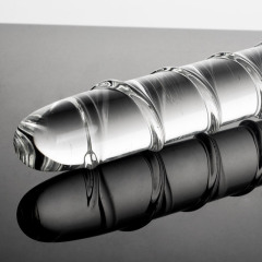 HF40--Spiral-patterned glass adult sex toy, glass vibrator