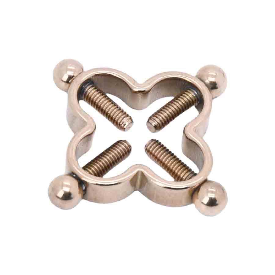 HY3381--Four-leaf clover stainless steel adjustable nipple clamp with piercing