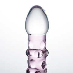 HF024-Double-headed glass dildo anal plug masturbator