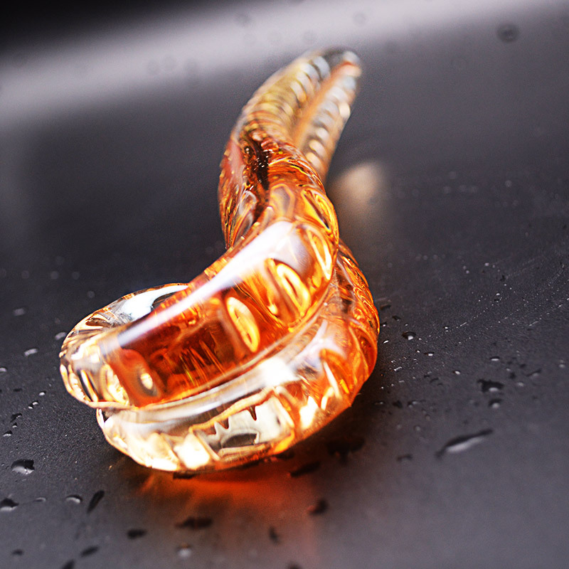 HF24-Transparent Crystal Male Penis Glass Ice and Fire Stimulator for Men and Women