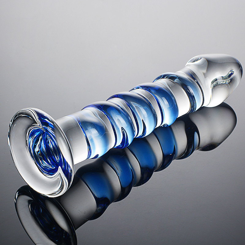 HF028-Glass crystal realistic penis masturbation anal sex toy