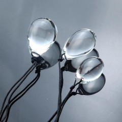 RF6623--Egg-shaped manual crystal anal plug three-piece set