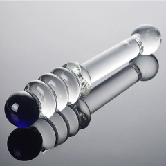 HF021--Spiral-head glass female masturbation dildo