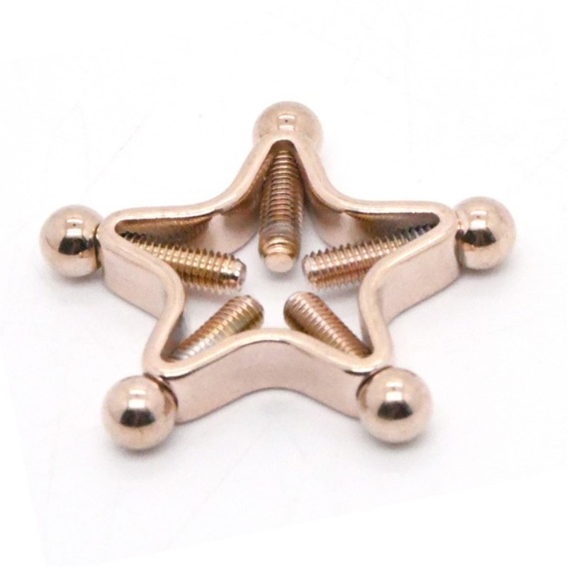 HY3382--Star-shaped Stainless Steel Adjustable Nipple Clip with Piercing