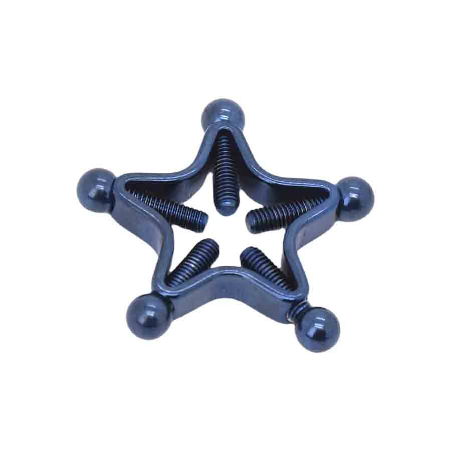 HY3382--Star-shaped Stainless Steel Adjustable Nipple Clip with Piercing