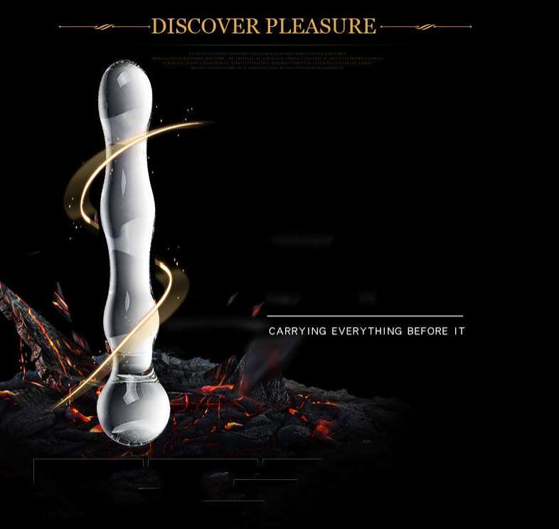 HF030-Glass dildo crystal vibrator for G-spot stimulation, realistic penis