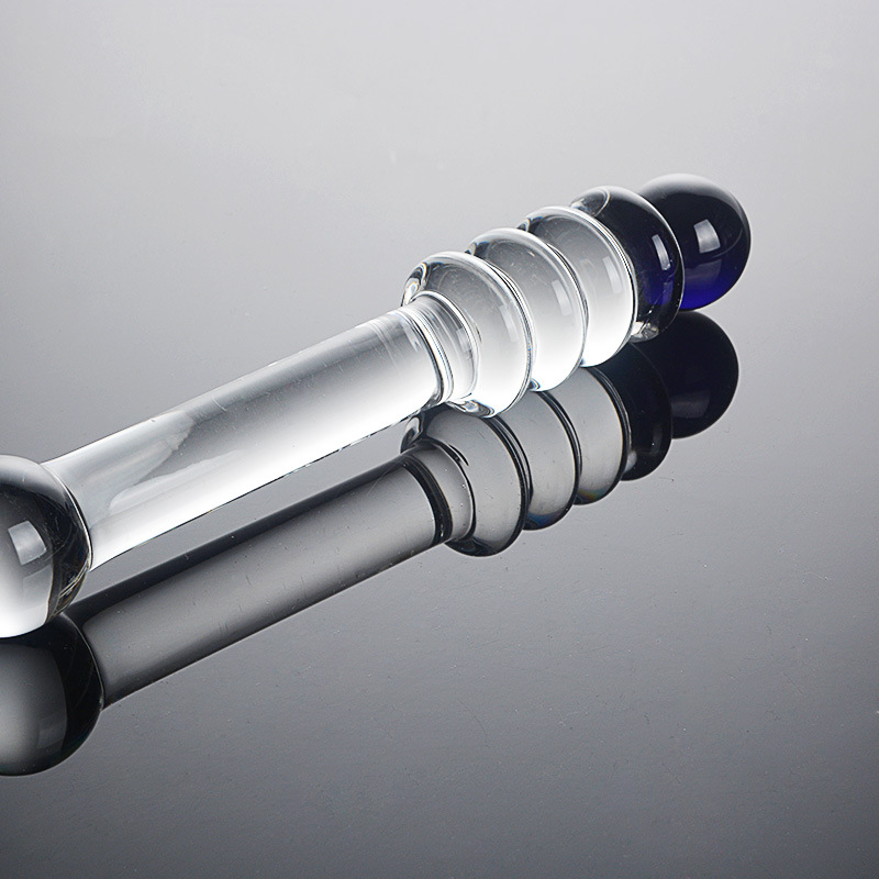 HF021--Spiral-head glass female masturbation dildo