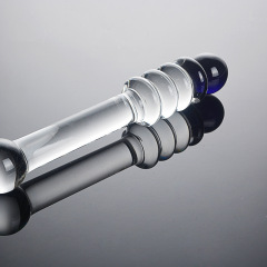 HF021--Spiral-head glass female masturbation dildo