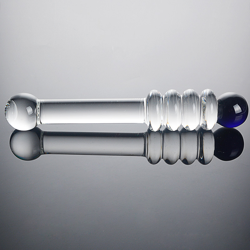 HF021--Spiral-head glass female masturbation dildo