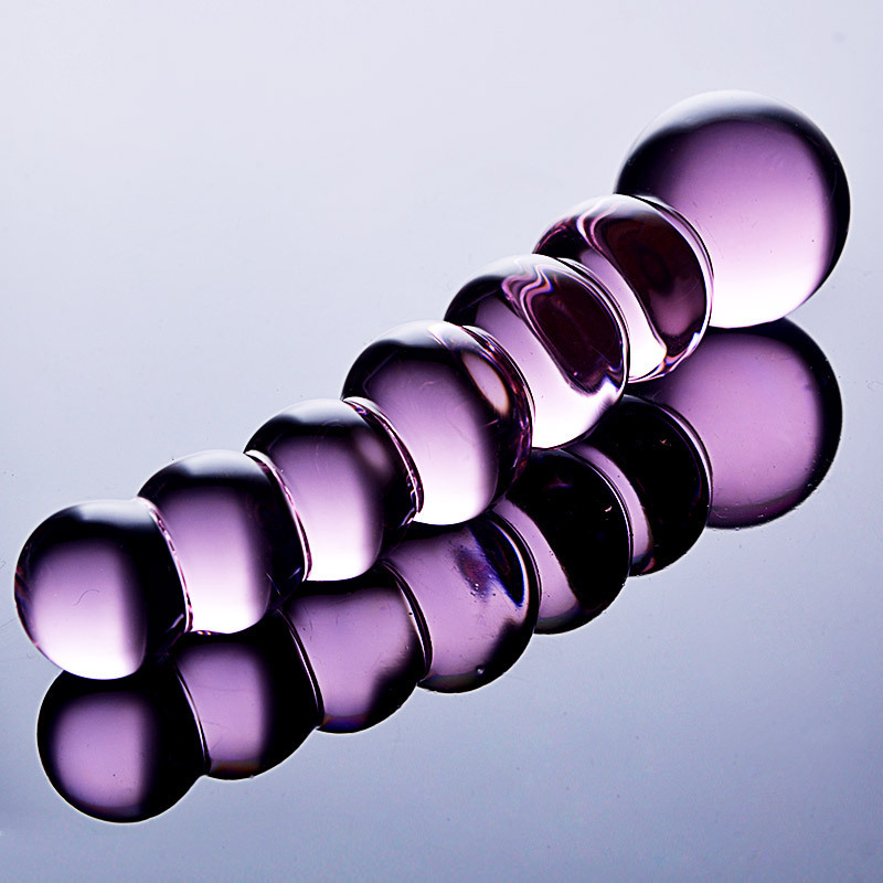 HF14--Seven-bead Crystal Glass Anal Plug