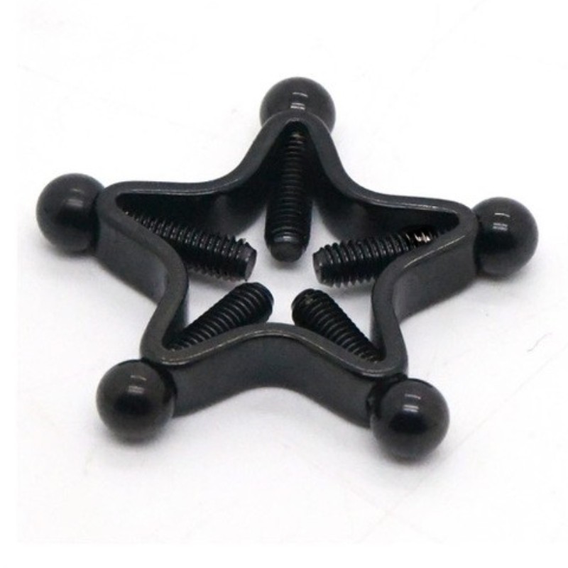 HY3382--Star-shaped Stainless Steel Adjustable Nipple Clip with Piercing