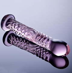 HF6-Colorful and alluring glass realistic penis masturbation devices