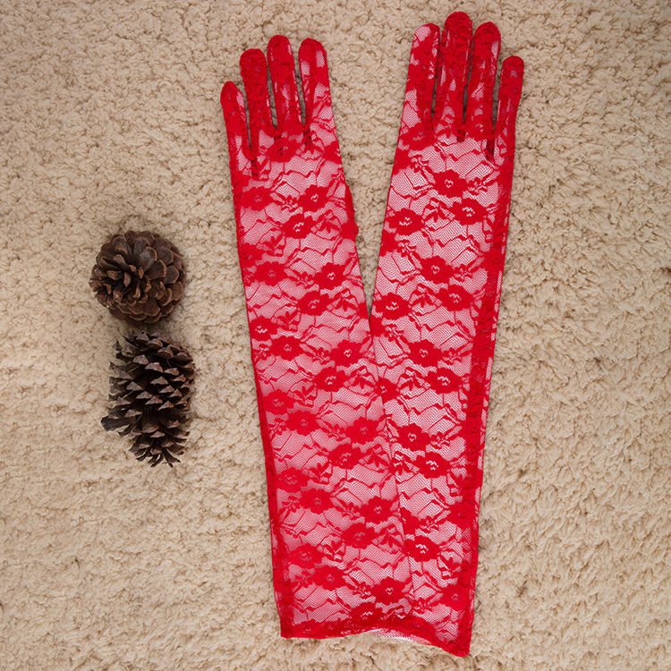 ST002--Long gloves (53cm) with lace trim