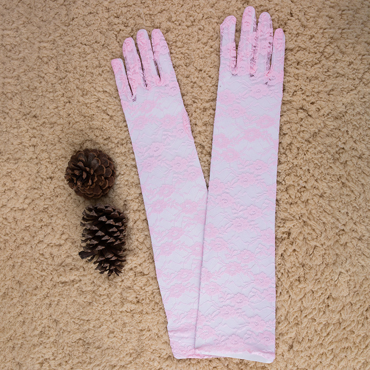 ST002--Long gloves (53cm) with lace trim