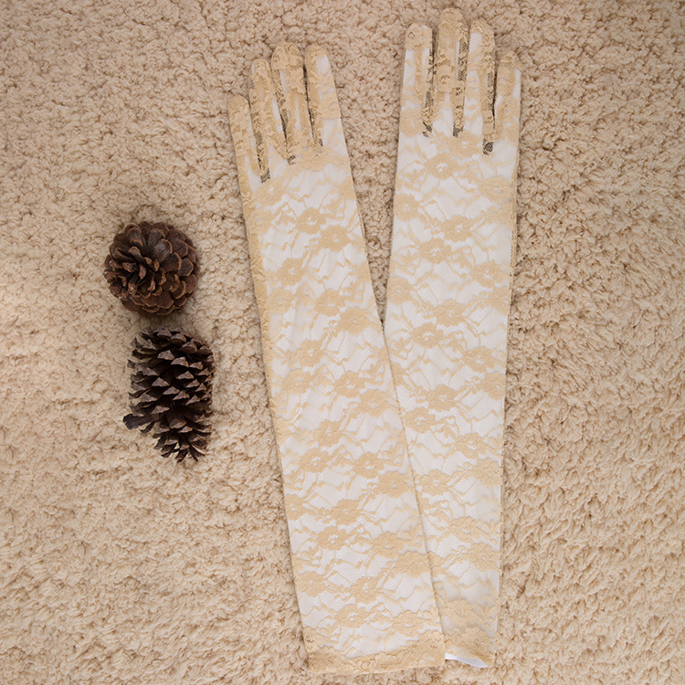 ST002--Long gloves (53cm) with lace trim