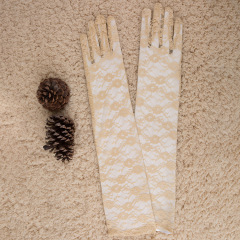 ST002--Long gloves (53cm) with lace trim