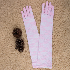 ST001--Long gloves (43cm) with lace trim